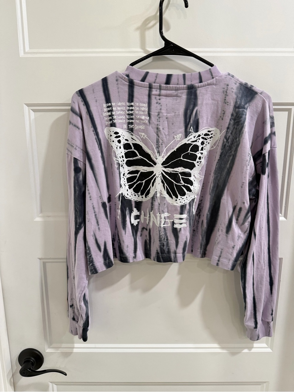 CHNGE-Like New!!-Lavender & Black Tie Dye Henley-Half Button Down sz XS - Picture 3 of 6